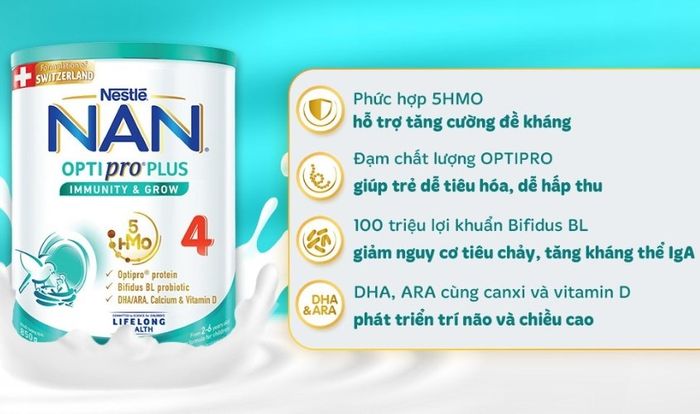 Sữa bột NAN Optipro Plus số 4 850g (dành cho trẻ từ 2 - 6 tuổi)