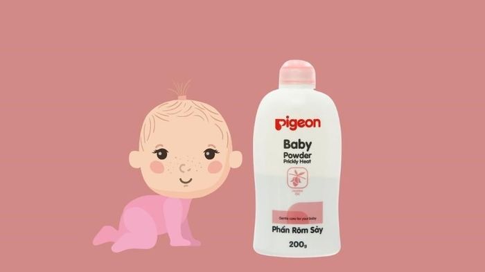 Sử dụng phấn rôm Pigeon Prickly Heat 200g sau khi vệ sinh cho bé