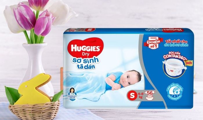 Tã dán Huggies Dry size S 56 miếng (4 - 8 kg)