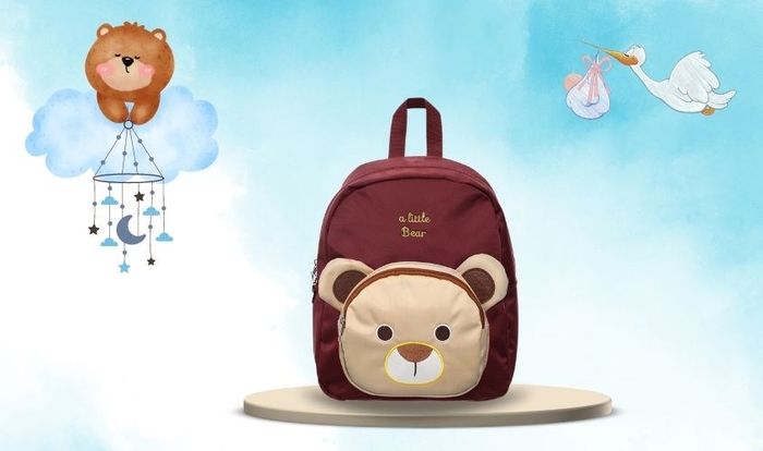 Balo mẫu giáo Tbwin PANNA8 gấu Little Bear E2100 màu đỏ