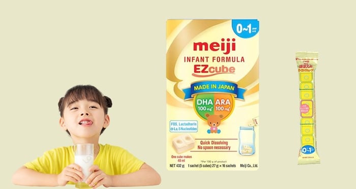 Sữa bột dạng thanh Meiji Infant Formula Ezcube 432g (0 - 12 tháng)