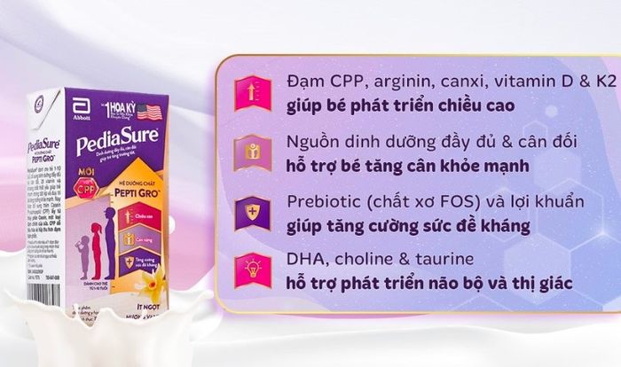 Thùng 48 hộp sữa pha sẵn Abbott PediaSure hương vani 110 ml (1 - 10 tuổi)