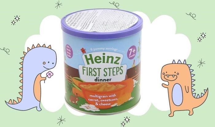 Bột ăn dặm Heinz cà rốt, phô mai và bắp ngọt lon 200g (dành cho bé từ 7 tháng)