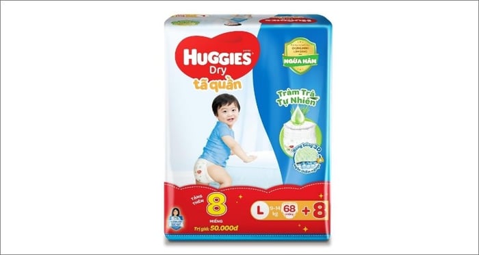 Tã quần Huggies Dry kích thước L 76 miếng (9 - 14 kg)