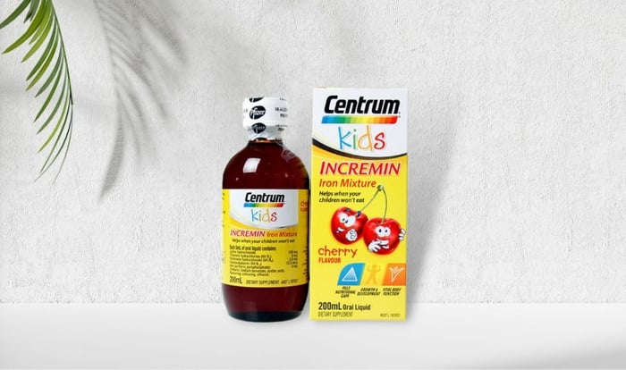 Siro Centrum Kids Incremin Iron Mixture với hương vị tự nhiên