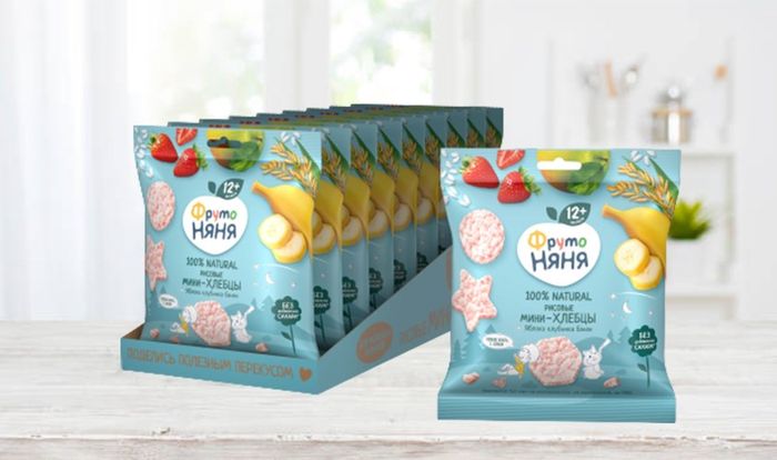 Bánh ăn dặm Fruto Nyanya vị táo, dâu tây và chuối gói 30g (từ 1 tuổi)