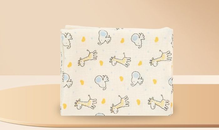 Khăn tắm bông cotton Bessla 2 lớp kích thước 90x100 cm - Hình thú