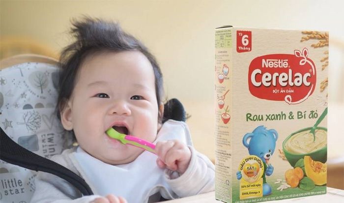 Bột ăn dặm Nestlé Cerelac rau xanh, bí đỏ hộp 200g (từ 6 tháng)