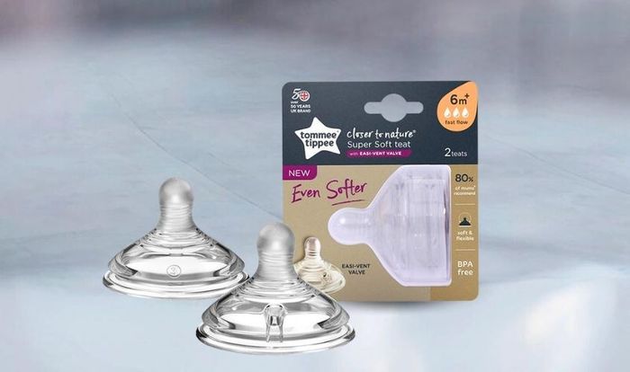 Bộ 2 núm ti Tommee Tippee Closer to Nature siêu mềm tự nhiên 422124 cổ rộng size 3