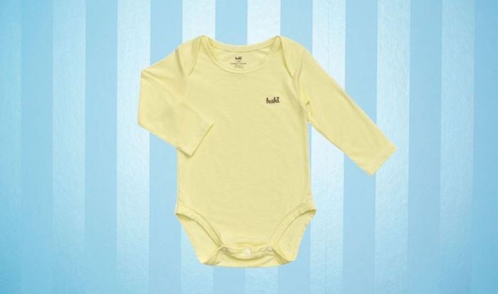 Body chip dài tay Haki BB044 màu vàng chanh giúp bé cảm thấy thoải mái
