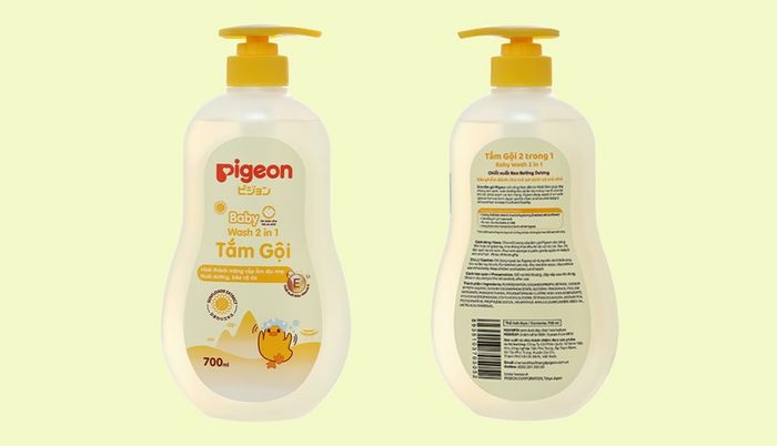 Sản phẩm tắm gội cho bé Pigeon 2 trong 1 chiết xuất hoa hướng dương 700 ml