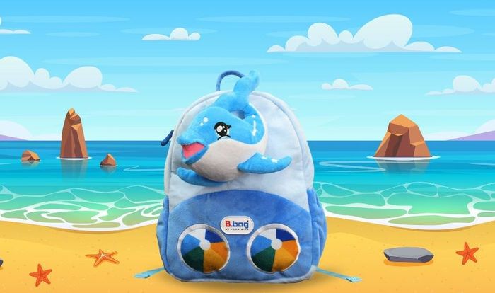 Balo mẫu giáo B.Bag Cushy-Dolphin B-12-104 màu xanh dương