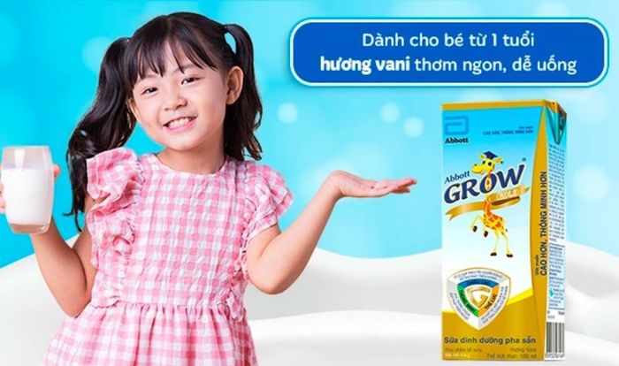 Hộp 4 lon sữa pha sẵn Abbott Grow Gold hương vani 180 ml