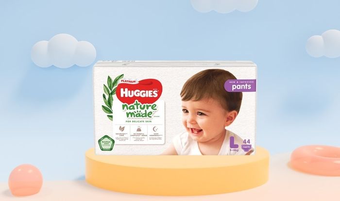 Tã quần Huggies Platinum nature made siêu cao cấp size L 44 miếng (9 - 14 kg)