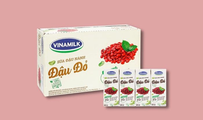 Thùng 4 hộp sữa đậu nành đậu đỏ Vinamilk 180 ml