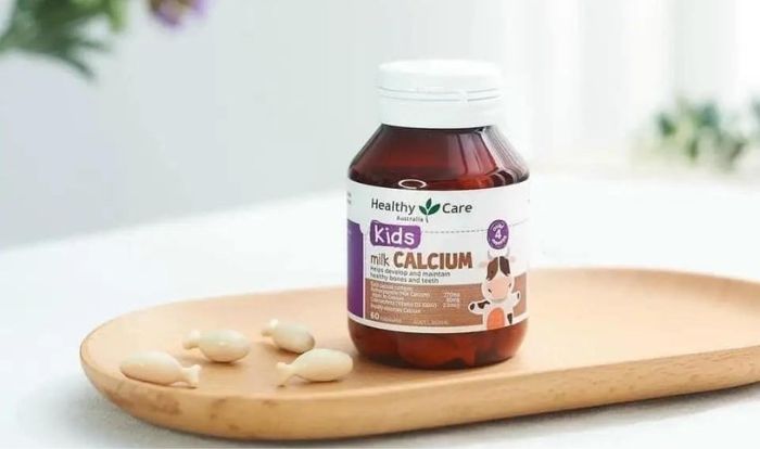 Viên uống Healthy Care Kids Milk Calcium hỗ trợ xương và răng chắc khỏe 60 viên (từ 4 tháng)