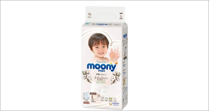 Tã quần Moony Natural kích thước L cho nam (9 - 14 kg)