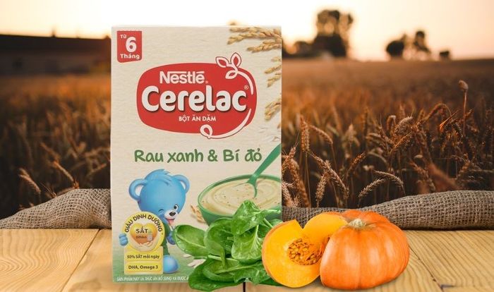 Bột ăn dặm Nestlé Cerelac rau xanh, bí đỏ hộp 200g (từ 6 tháng)