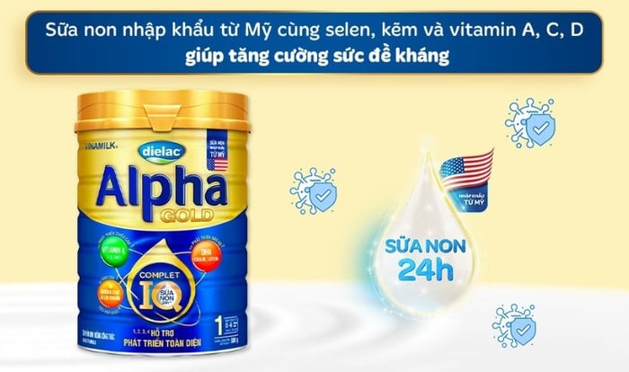 Sữa bột Dielac Alpha Gold IQ số 1 (sữa non) 800g (0 - 6 tháng)