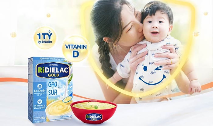 Bột ăn dặm Vinamilk RiDielac Gold gạo sữa hộp 200g (6 - 24 tháng)