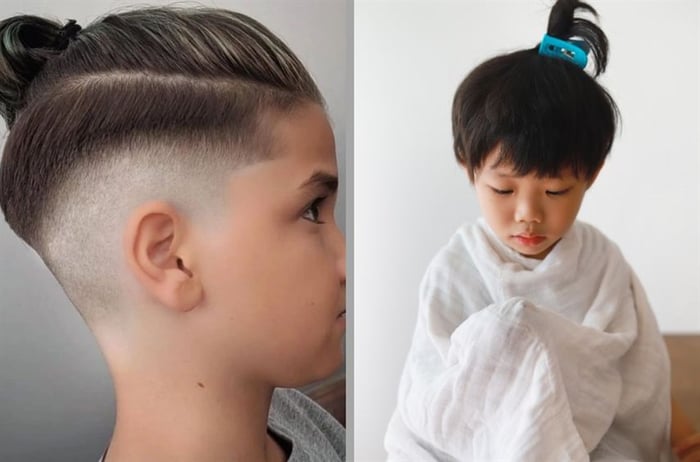 Tạo kiểu tóc man bun cho bé trai