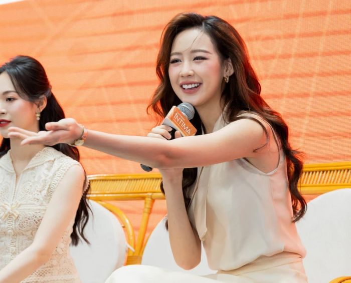 Hoa hậu Bảo Ngọc đã chia sẻ về câu chuyện “thất bại là động lực để tiến lên” của chính mình. (Ảnh: CTV/Vietnam+)