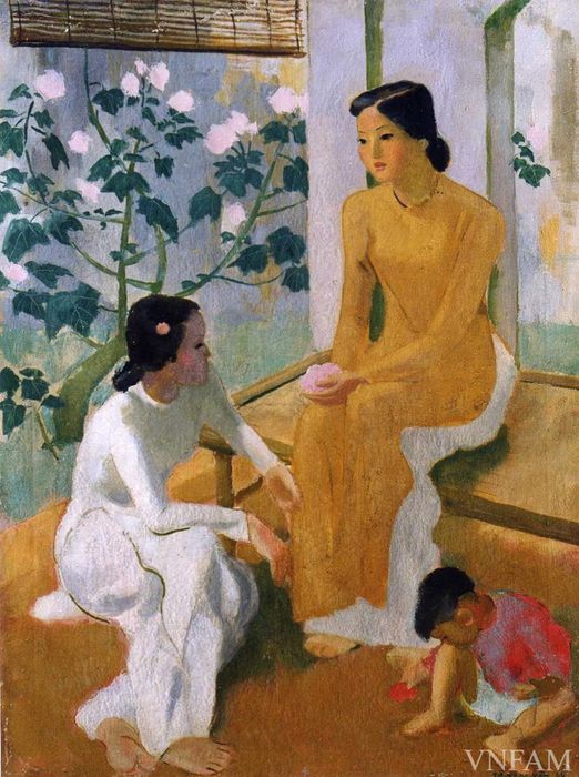 Tác phẩm Hai cô gái và đứa trẻ của họa sĩ Tô Ngọc Vân, được coi là một bảo vật quốc gia - Ảnh: Bảo tàng Mỹ thuật Việt Nam