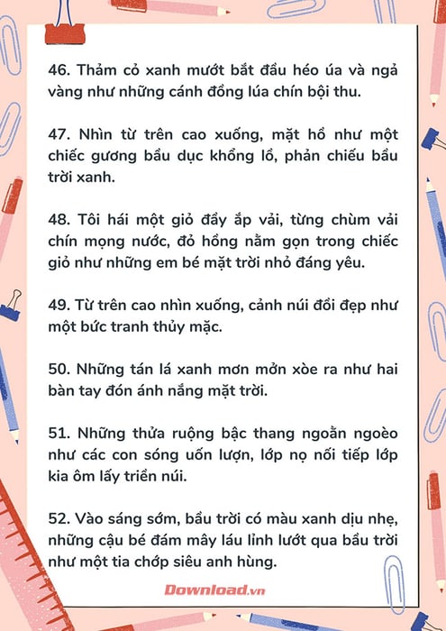 Phương pháp viết câu so sánh trong văn miêu tả