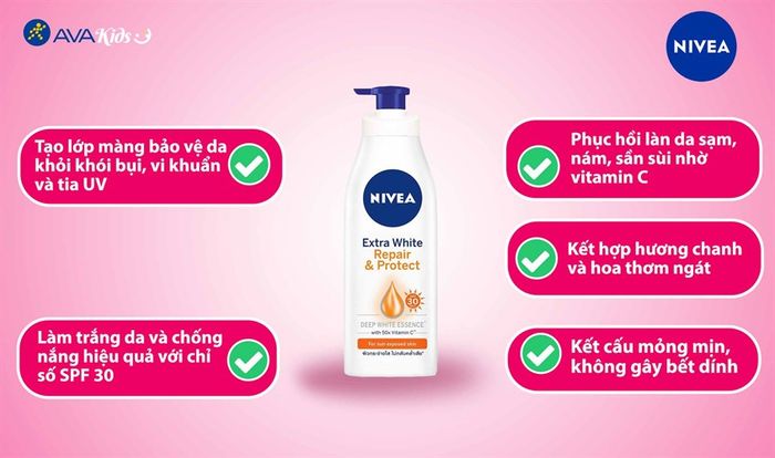 Sữa dưỡng thể Nivea Extra White Repair & Protect là một sản phẩm chất lượng