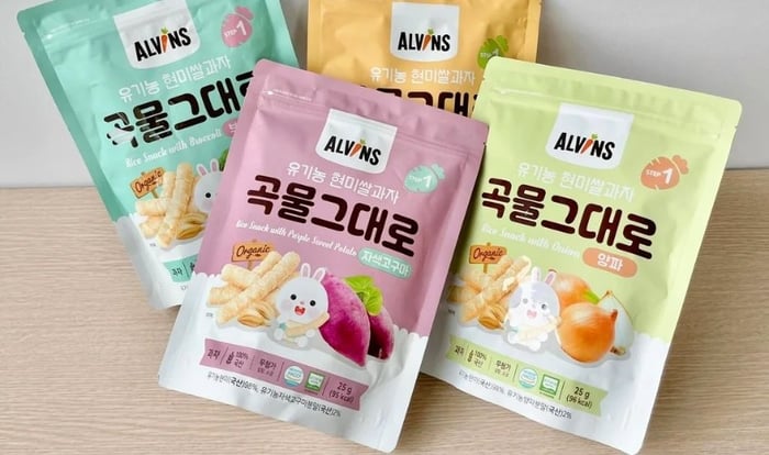 Bánh gạo lứt ăn dặm Alvins Step 1 vị khoai lang tím đóng gói 25g (từ 6 tháng)