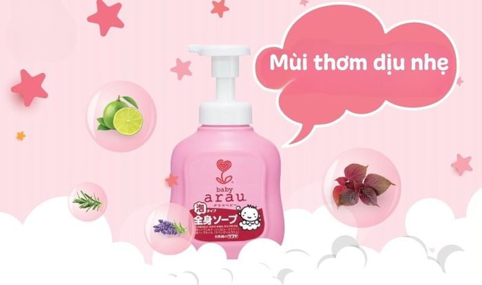 Sữa tắm Arau Baby thật sẽ mang mùi thơm tự nhiên dịu nhẹ