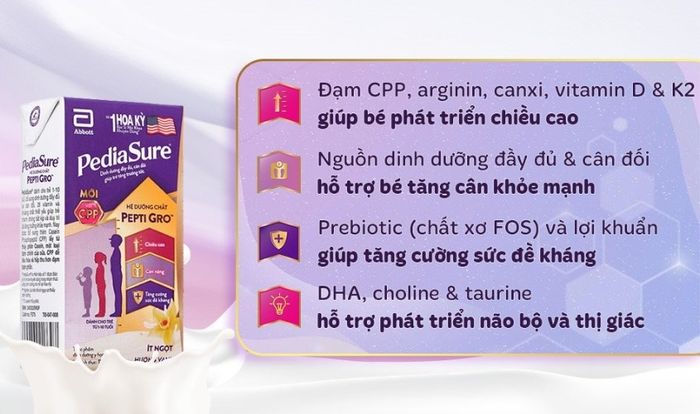 Lốc 4 hộp sữa pha sẵn PediaSure hương vani 110 ml (dành cho bé từ 1 đến 10 tuổi)