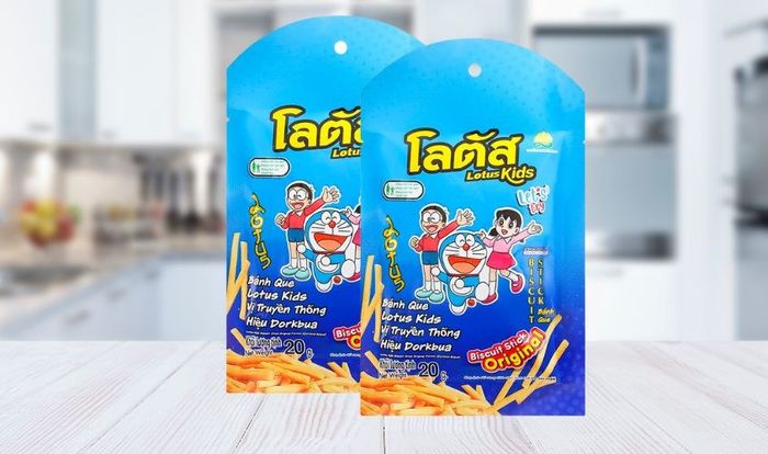 Bánh que Dorkbua Lotus Kids vị truyền thống gói 20g (phù hợp từ 2 tuổi trở lên) - Giao bao bì ngẫu nhiên