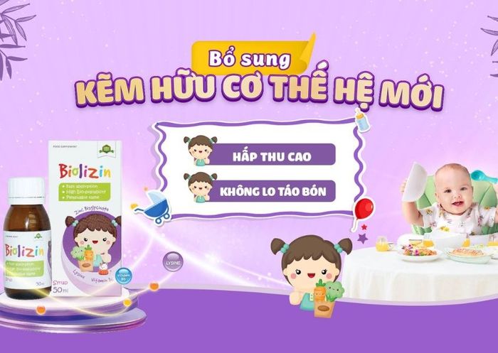 Siro Biolizin chứa kẽm mới giúp hấp thụ tốt hơn