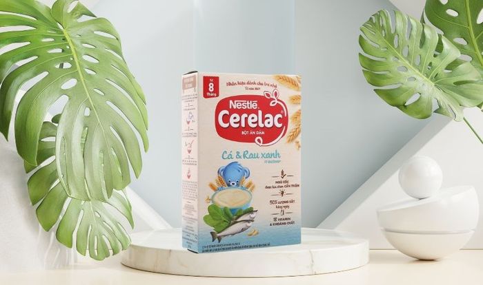 Bột ăn dặm Nestlé Cerelac cá, rau xanh hộp 200g (từ 8 tháng)