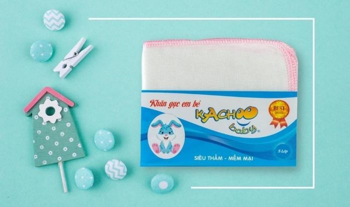 Set 10 cái khăn sữa cotton KACHOOBABY 5 lớp 26x31 cm - Màu ngẫu nhiên