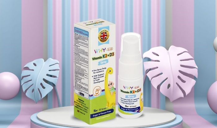 Lọ xịt Why-Kids Vitamin K2&D3 hỗ trợ cải thiện sự hấp thu canxi 15 ml (từ 0 tháng)