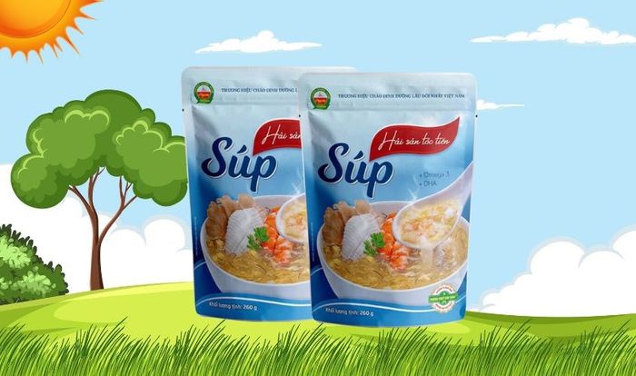 Súp Cây Thị hải sản, tóc tiên 260g, thích hợp từ 1 tuổi trở lên.