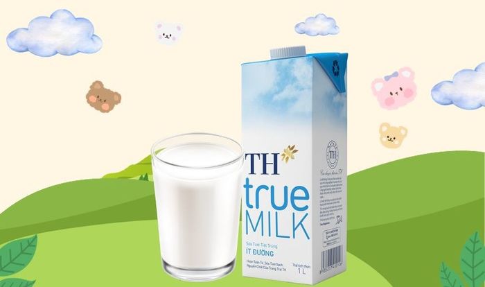 Sữa tươi tiệt trùng TH true MILK không đường, dung tích 1 lít, phù hợp từ 1 tuổi trở lên.