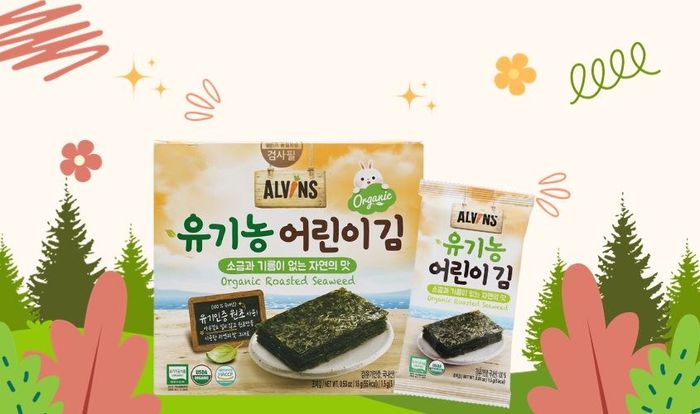 Hộp 10 gói snack rong biển hữu cơ tách muối vị truyền thống Alvins 1.5g (từ 6 tháng)