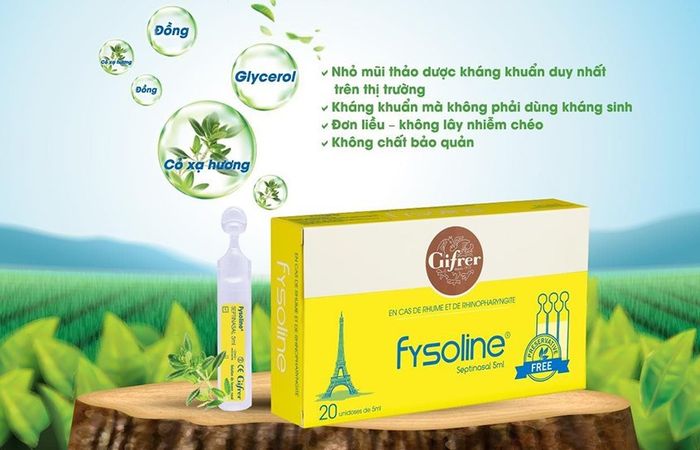 Dung dịch nước muối kháng viêm vệ sinh mũi Fysoline 5 ml (hộp 20 ống)