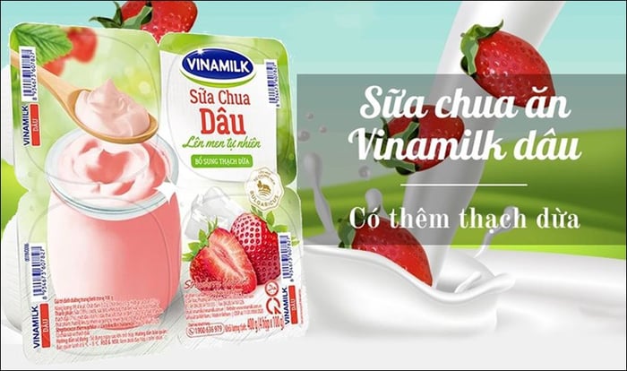 Lốc 4 hộp sữa chua trái cây Vinamilk vị dâu 100g 