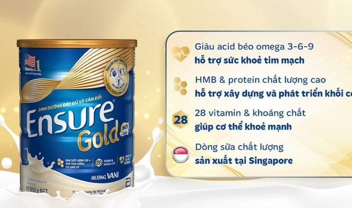 Sữa bột Ensure Gold hương vani 850g