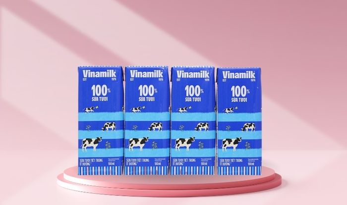 Lốc 4 hộp sữa tươi tiệt trùng Vinamilk ít đường 180 ml (dành cho trẻ từ 1 tuổi)