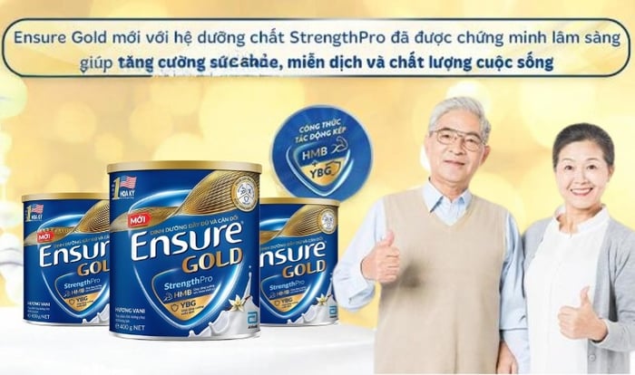 Combo 3 hộp sữa bột người lớn Ensure Gold StrengthPro hương vani 400g