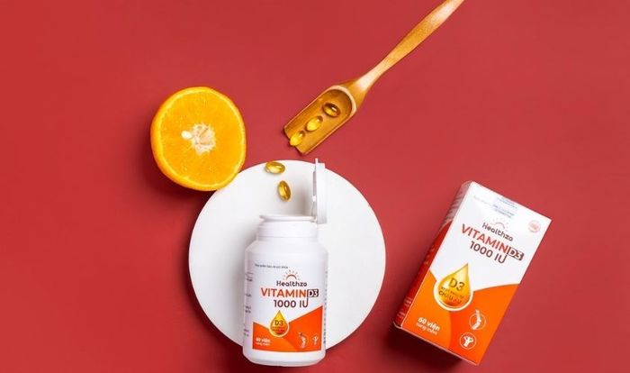 Viên uống Healthza Vitamin D3 1000IU hỗ trợ hấp thu canxi 60 viên (từ 6 tuổi)