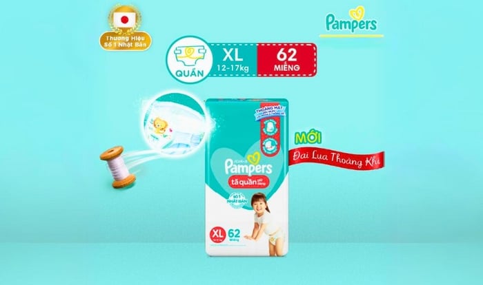 Tã quần Pampers Super Jumbo size XL 62 miếng (12 - 17 kg)