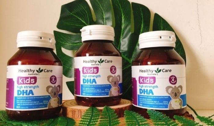 Mỗi hũ DHA Healthy Care chứa 60 viên nang, đủ lượng cho việc bổ sung DHA cho trẻ