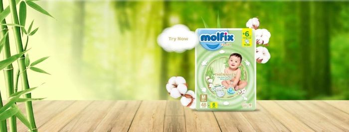 Tã dán Molfix thiên nhiên kích thước M 84 miếng (6 - 11 kg)