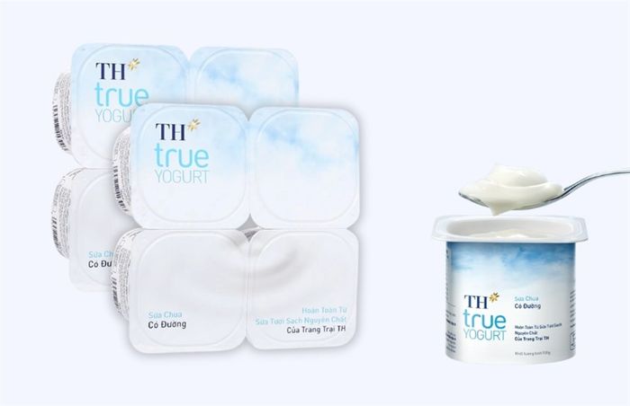 Hộp sữa chua có đường TH true YOGURT 100g - Lốc 4 hộp